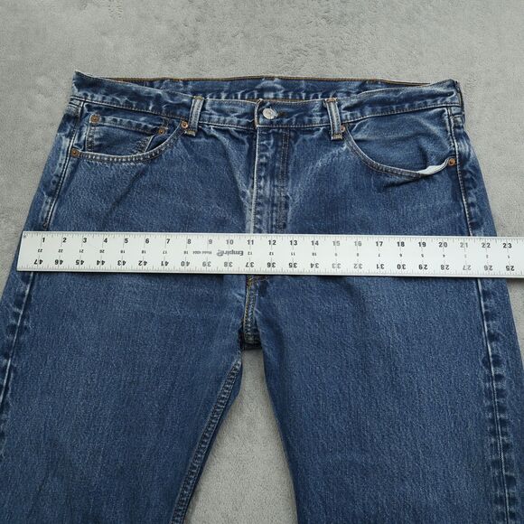 Levi's Jeans Mens Fits 39x29 (Size 40x30) Blue 505 Reg Straight Cotton Denim - Picture 13 of 15